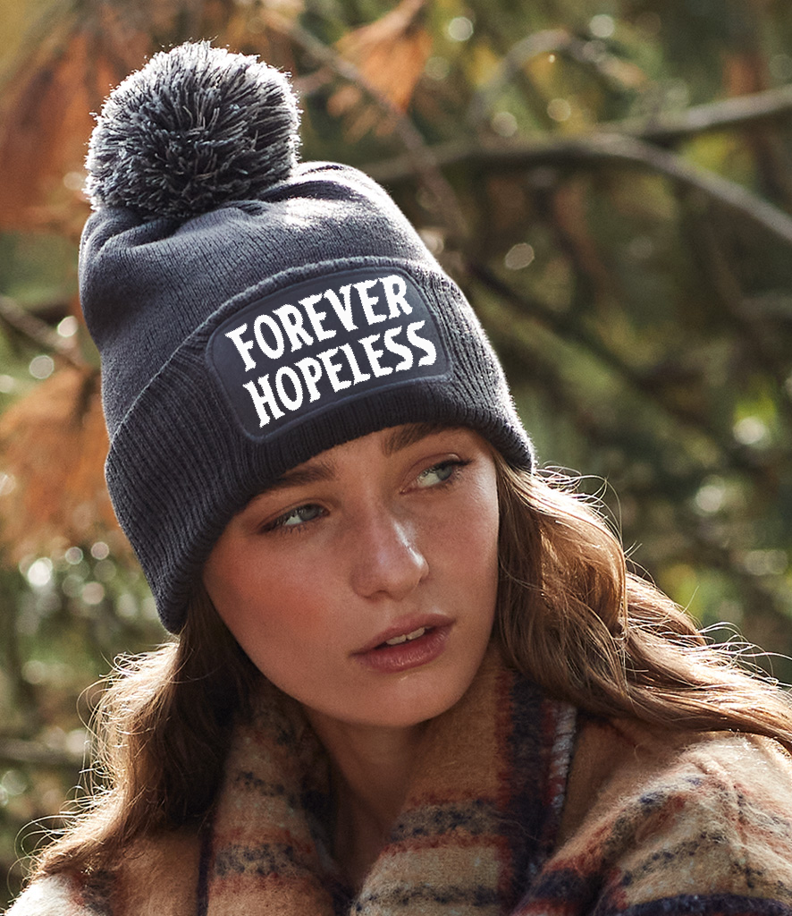 PomPom Patched Beanie